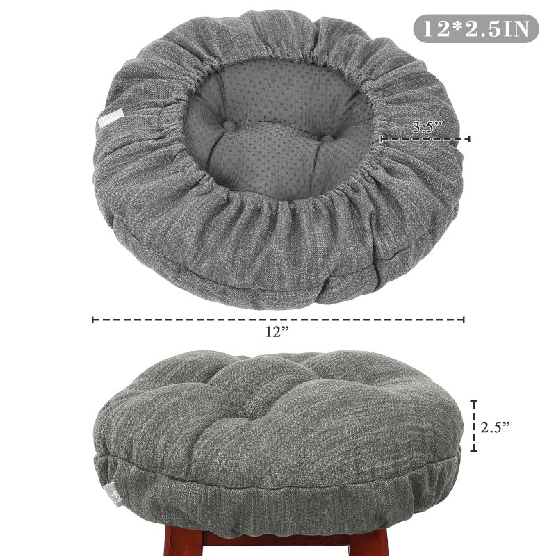 baibu Stool Covers Round, Super Soft Round Bar Stool Cushion Covers Seat Cushion - One Cushion Onlyï¼ˆGrey,15" (38cm) - Image 2
